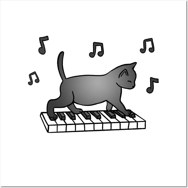 Piano Cat Wall Art by Kelly Louise Art